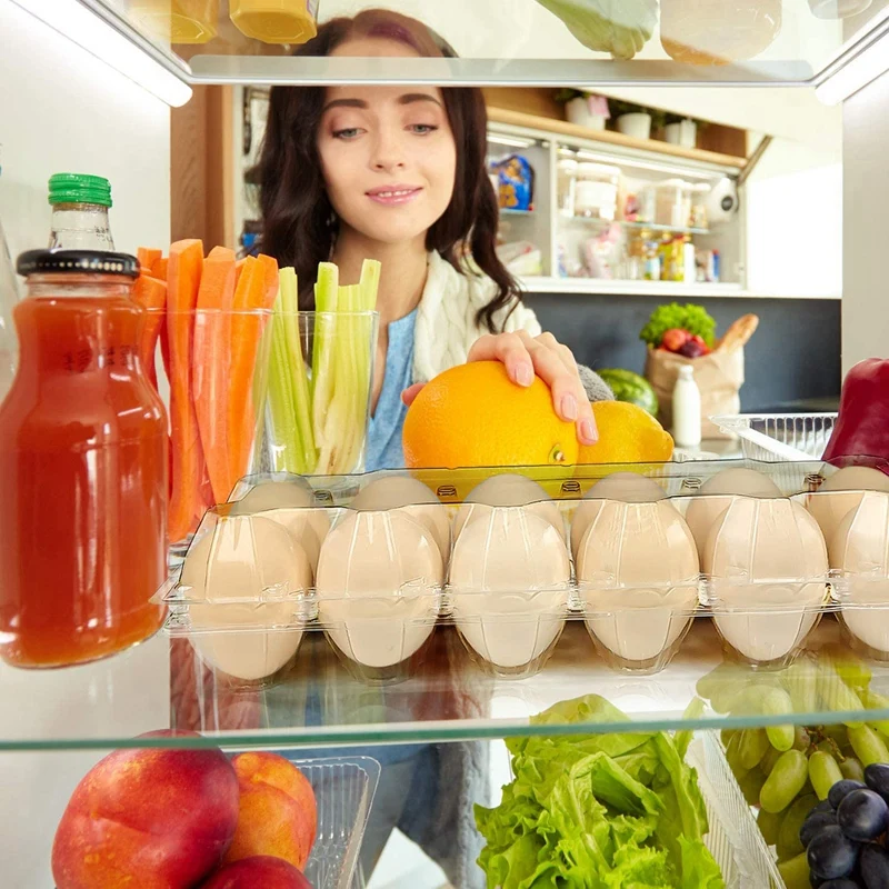 

Egg Cartons 50 Packs, Plastic Egg Carton Holder for 12 Eggs Clear Egg Tray Holder Chicken Eggs Storage