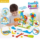 Детский набор инструментов с имитацией электрического сверления, сверлильный винт, 3D конструктор сделай сам, строительные блоки, пазлы, обучающие игрушки