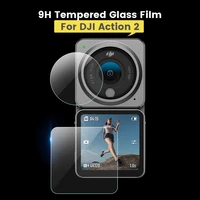6pcs action 2 camera tempered glass screen protector lens protection protective film for dji action 2 sports camera accessories