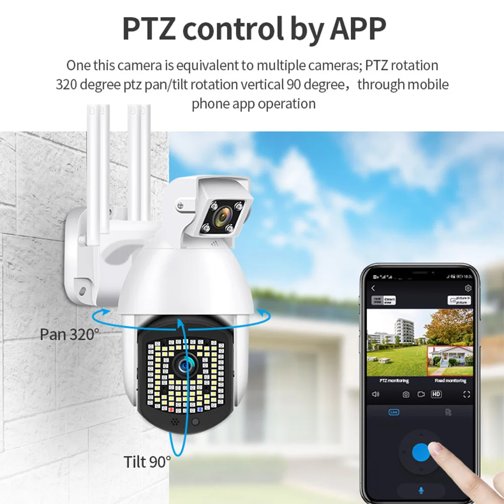 

1080P PTZ IP Camera WIFI Outdoor Auto Track Surveillance Dome Camcorder Wireless Digital Zoom 2MP CCTV Home Security Cam