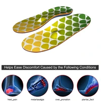 memory foam green printing high eva arch support insole orthopedic insoles for men and women flat feet foot metatarsal sufferer