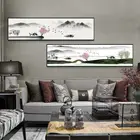 Картина для дома в традиционном китайском стиле Сучжоу, абстрактное искусство, постер на холсте, длинные картины для декора гостиной, без рамки