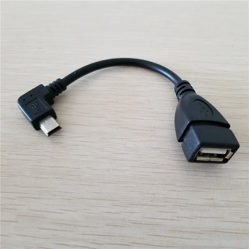 Кабель для передачи данных под прямым углом 90 градусов Mini B USB папа к Мама кабель OTG