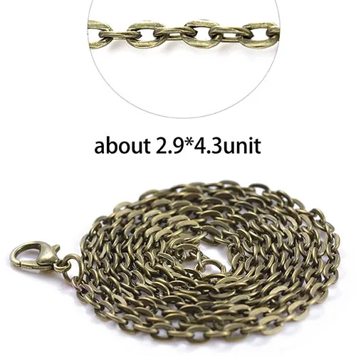 Antique Bronze Big 10 шт. посеребренный старинный бронзовый медный O Link длинная филигранная Мужская цепочка на шею навалом крест цепочка ручная работа ювелирных изделий - Цвет: Antique Bronze Big