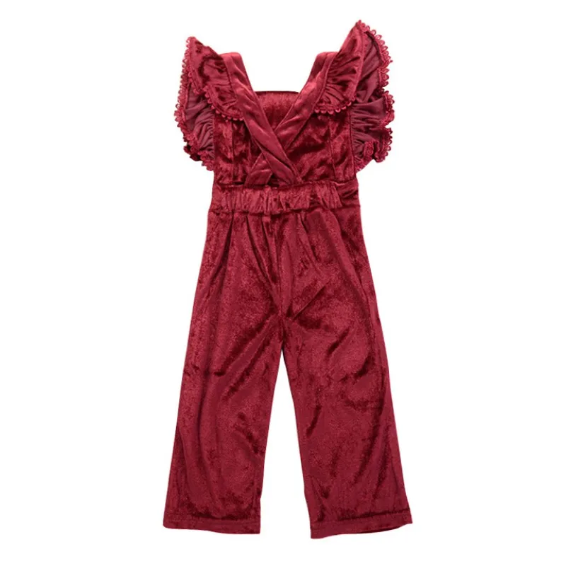 Комбинезон для маленьких девочек в Европейском стиле однотонный плиссированный