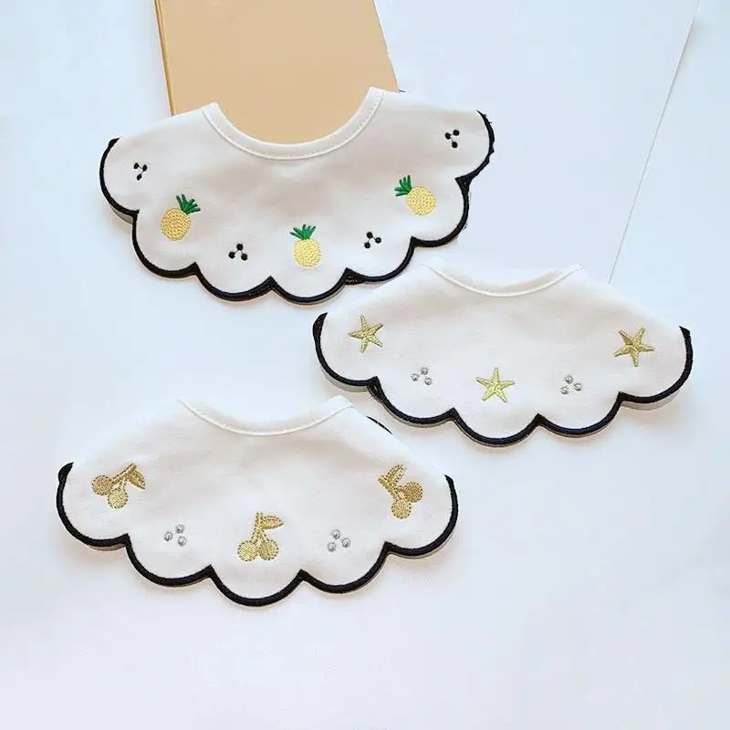 

Baby Bibs Cotton Round Neck Baby Burp Cloth Bibs Degree Feeding Bib for Boys Girls Baby Clothing Bandana Bibs Waterproof