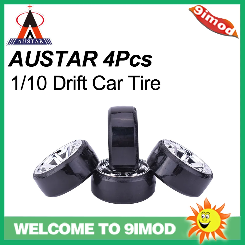 

4Pcs AUSTAR Wheel Rim Wheel Tyre Car Accessories for 1/10 Traxxas HSP Tamiya HPI Kyosho Drifting RC Car