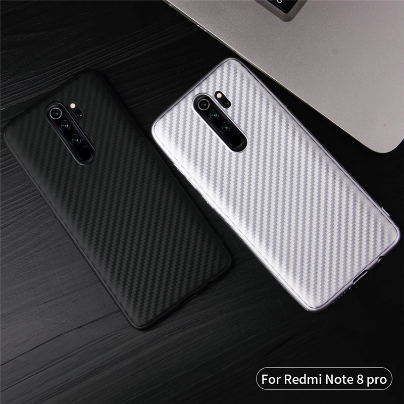 For Xiaomi Redmi Note 8 Pro Case Shockproof Carbon Fiber Texture TPU Phone Cover 6.53 | Мобильные телефоны и аксессуары