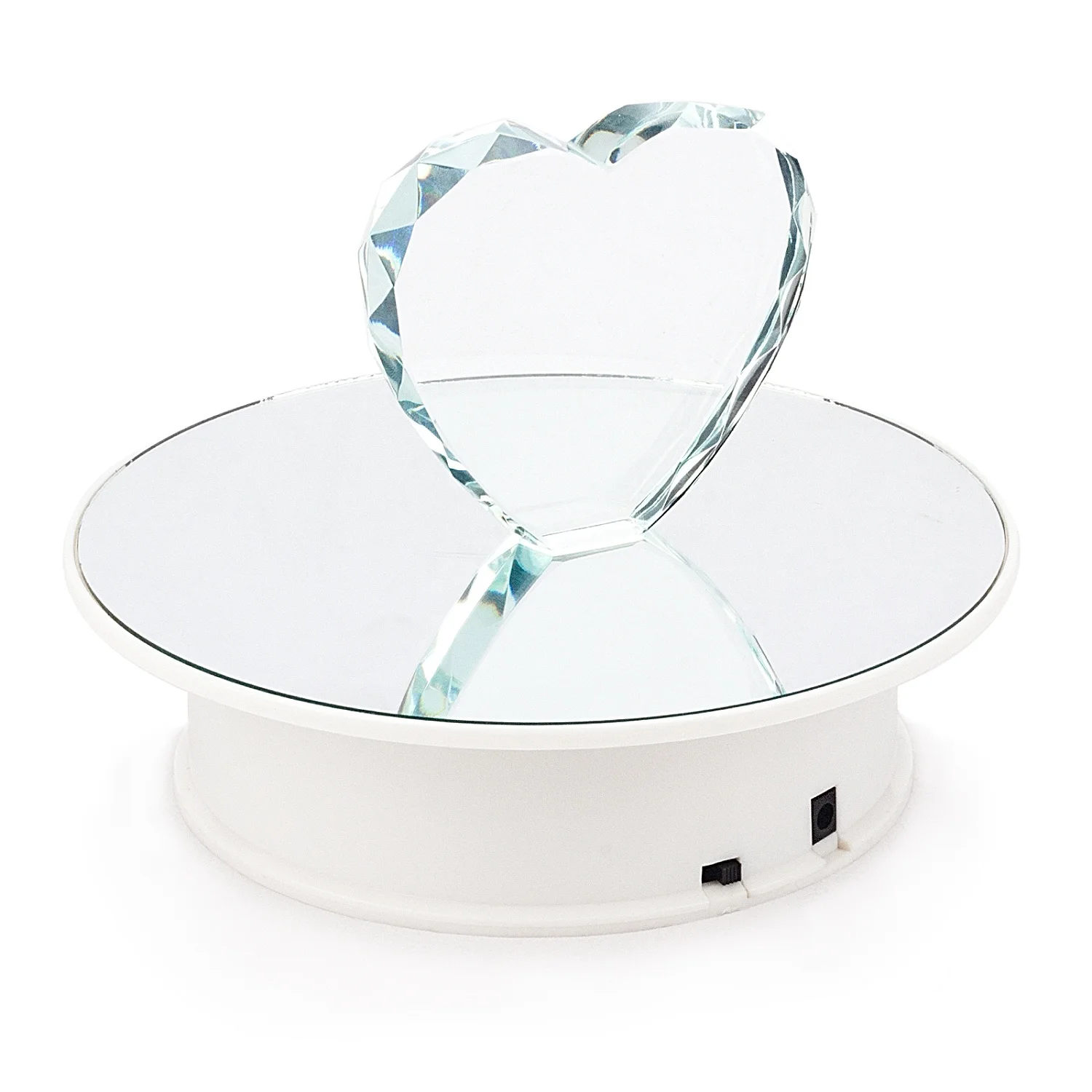 

20CM Stylish Mirror Surface Electric Motorized Rotating Display Turntable for jewelry Toys Model,watches Display Stand