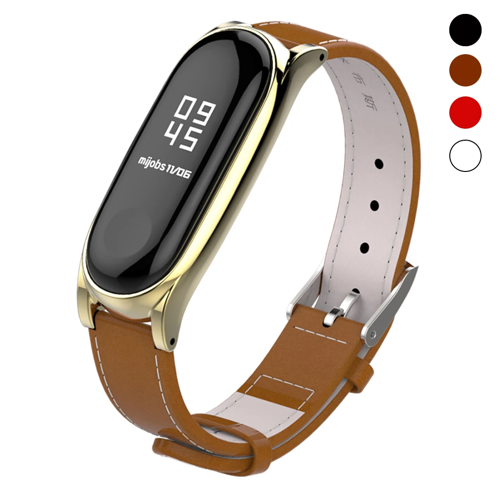 Браслет из натуральной кожи для Mi Band 5 ремешки на запястье Xiaomi Miband 4 Pulsera Correa Opaska My