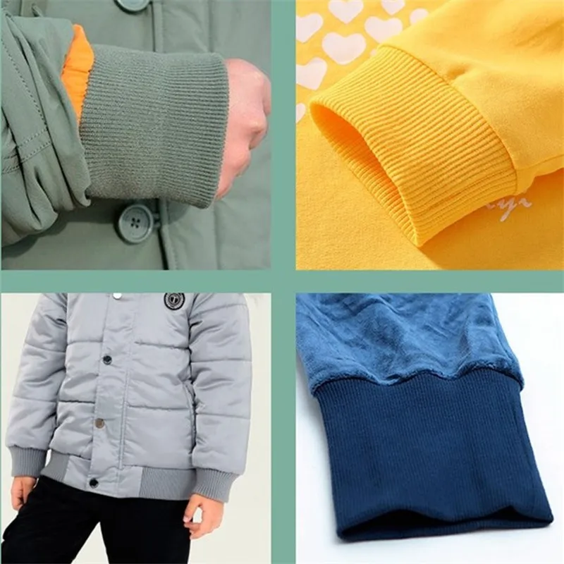 Трубчатый трикотажная Репсовая ткань из хлопка с манжетой высокого стрейч