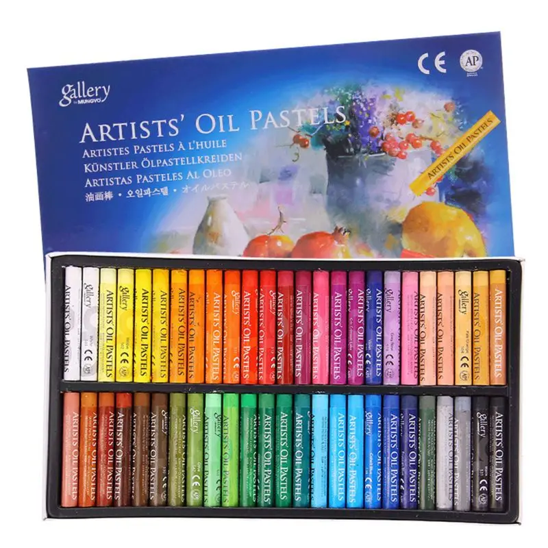 Lápiz de dibujo al óleo para artista, suministros de Arte de papelería para escuela, Set de crayón suave, 48 colores Pastel