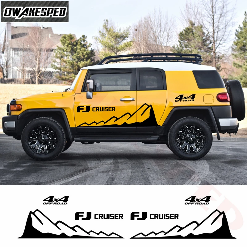 

Both Side Car Door Decor Sticker For-Toyota FJ CRUISER Auto 4X4 Off Road Styling Auto Body Vinyl Decals Exterior Accessories