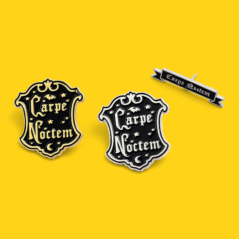 Carpe Noctem в стиле ретро с изображением луны и звезд Токен стример брошь булавками