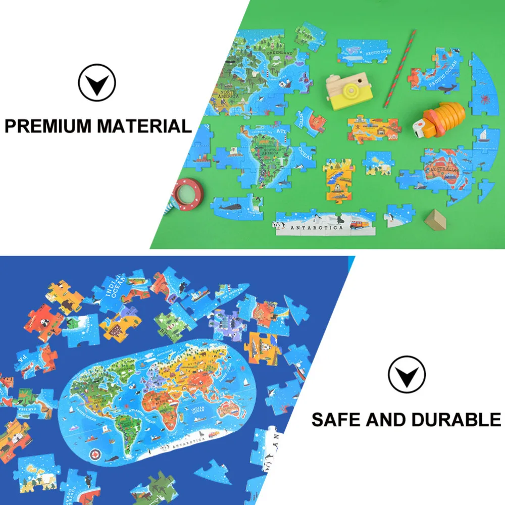 

1 Set World Map Jigsaw Puzzle Kids Educational Geography Recognition
