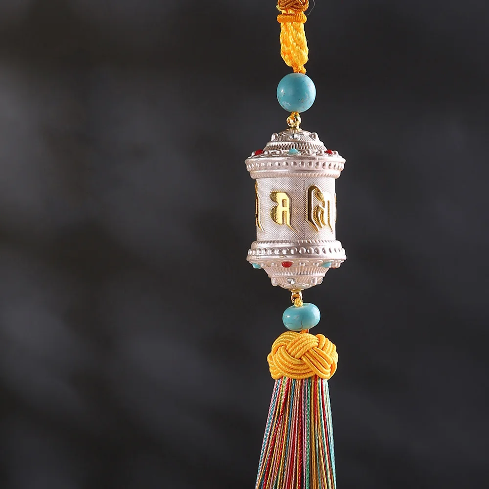 Автомобильный кулон тибетско буддистские молитвенные колеса с кисточкой авто