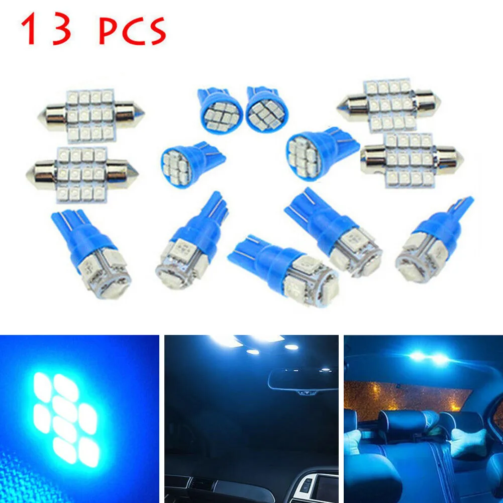 

Plate Lamp LED Light Bulb 13PCS Durable For Dome License Plastic+Metal