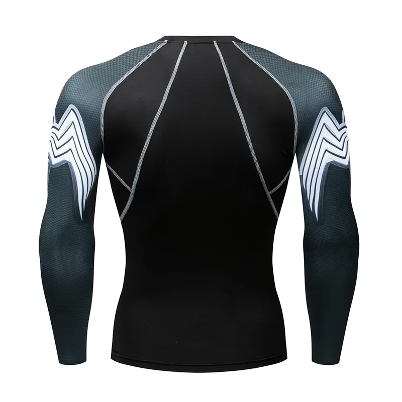 Мужская спортивная компрессионная рубашка с длинным рукавом базовая одежда для