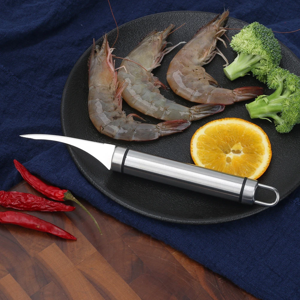 

1Pc Multi-purpose Shrimp Line Shears Stainless Steel Food Scissors Shrimp Peeler Prawn Shells Remover for Home Kitchen