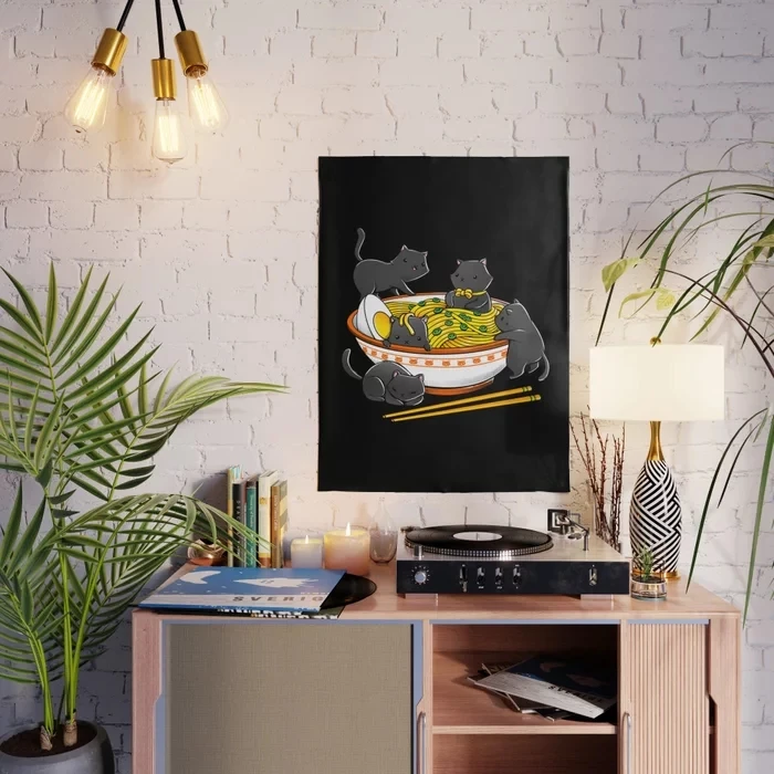 

Wall Art Print Canvas Anime Painting Home Kawaii Cat Decor Poster Noodles Modular Japanese Pictures Ramen Modern Living Room