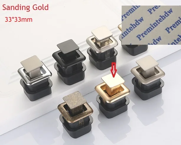 Sand Gold 4 шт./партия, потайная, светящаяся на весну, выдвижная ручка шкафа, RV Yacht Caravan Gun, черный, золотой, жемчужный, бронзовый, квадратный, круглый - Цвет: Sand Gold