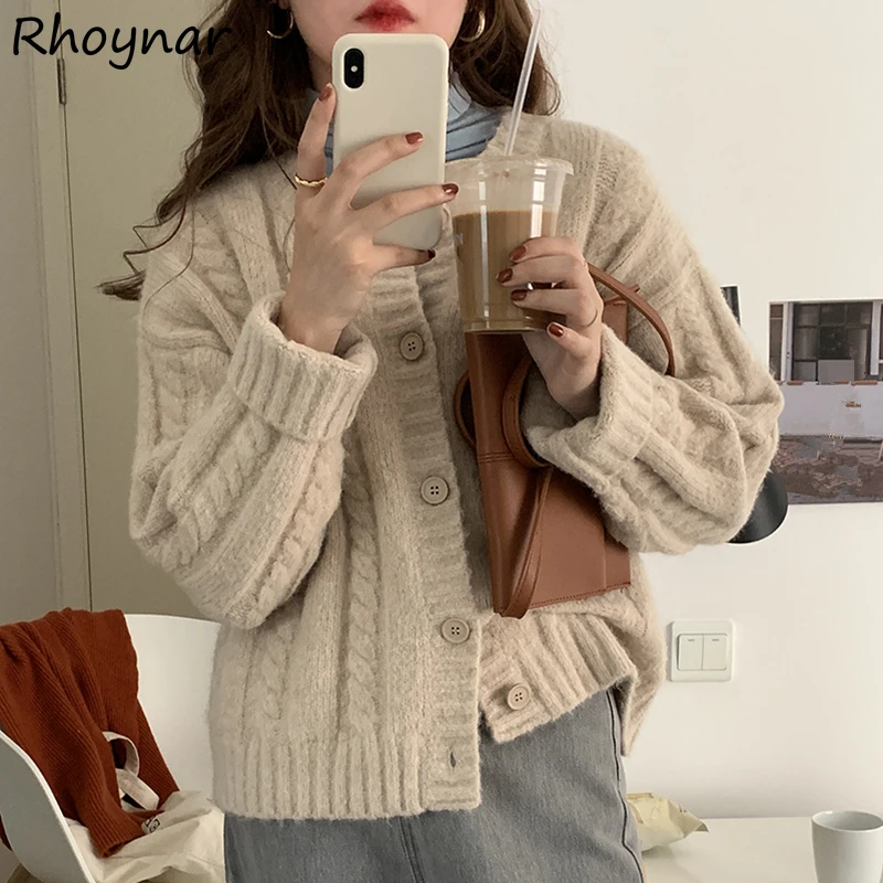 

Женский трикотажный кардиган с круглым вырезом, длинным рукавом