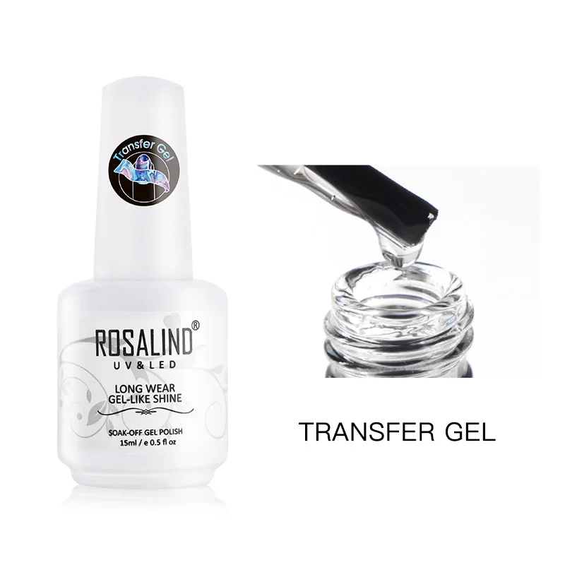 Transfer Gel ROSALIND Гель-лак для ногтей с наклейкой гель для ногтей Гибридный Праймер УФ-лампа для маникюра Полупостоянный Гель-лак для ногтей - Цвет: Transfer Gel