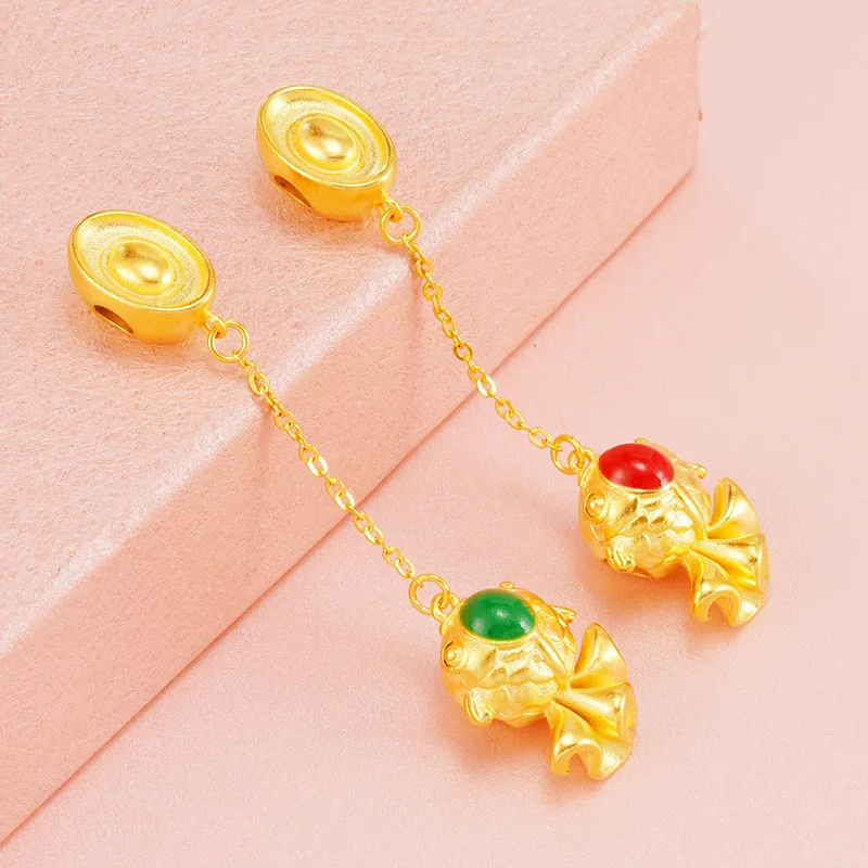 Ожерелье оптовой продажи OMHXFC PN464 европейской моды изысканной жаркой женщины девушки на вечеринку, день рождения, свадебный подарок, крючок рыбки из слитка золота 24К.