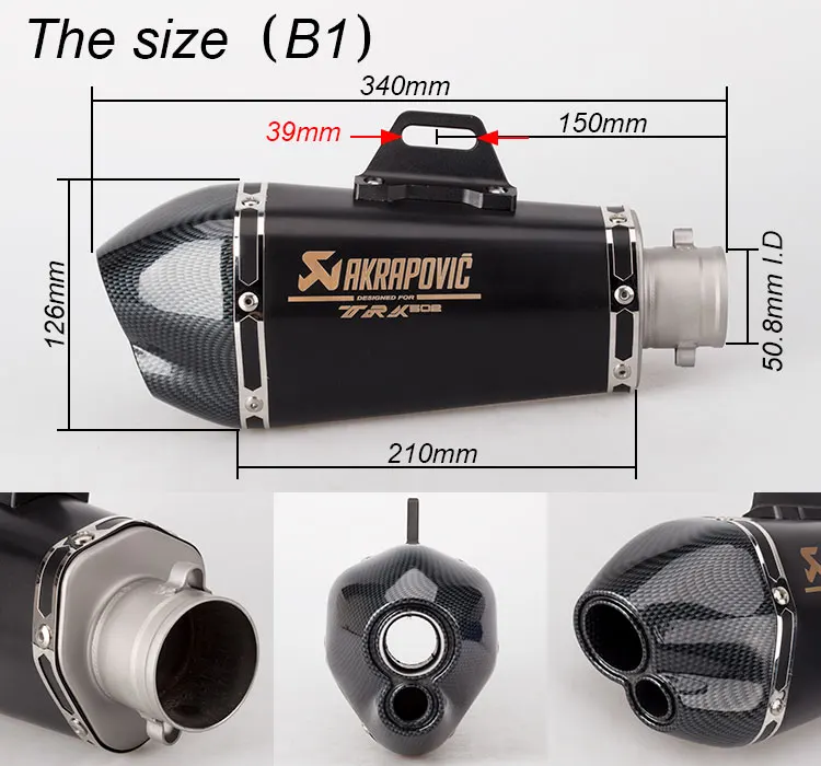 Akrapovic выхлопная труба мотоцикла из углеродного волокна Бенелли Akrapovic выхлопная средняя секция с DB killer для TRK502 ZX10 Z900