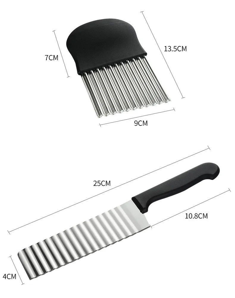 Stainless Steel Potato Chip Slicer Dough Vegetable Fruit Crinkle Wavy Knife Cutter Chopper French Fry Maker WB 054 | Дом и сад