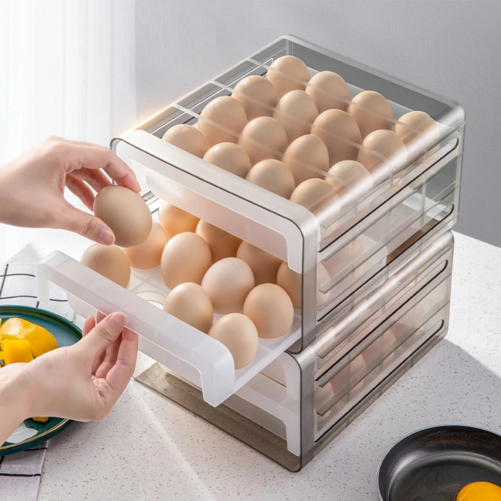 

Egg Storage Box 32 Grid Convenient Home Storage Egg Organizer Retain Freshness Practical Plastic
