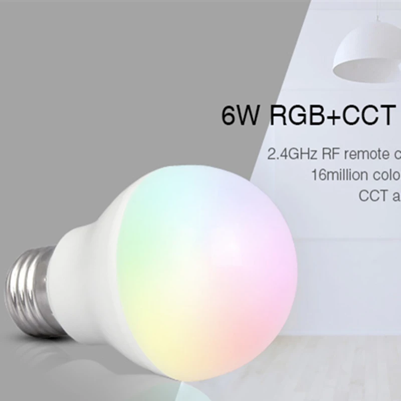 Светодиодная лампа Mi Light FUT014 E27 6 Вт RGB + CCT приложение для смартфона Wi-Fi | Лампы и