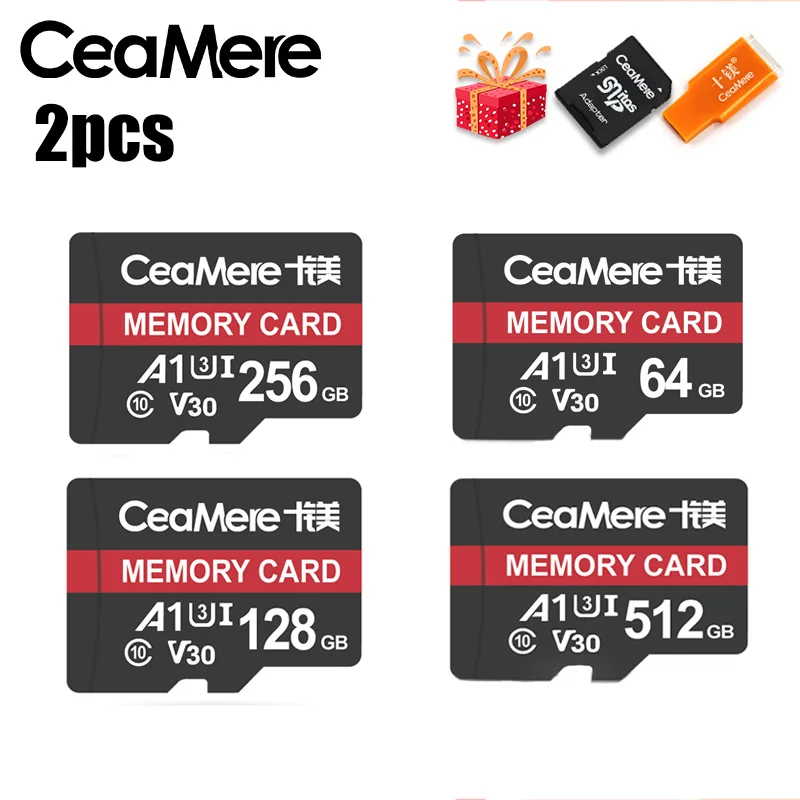CeaMere памяти TF карты Class10 UHS 1 8 Гб класс 6 16GB/32GB U1 64 Гб/128 ГБ/256 ГБ U3 флэш карта Micro USB для