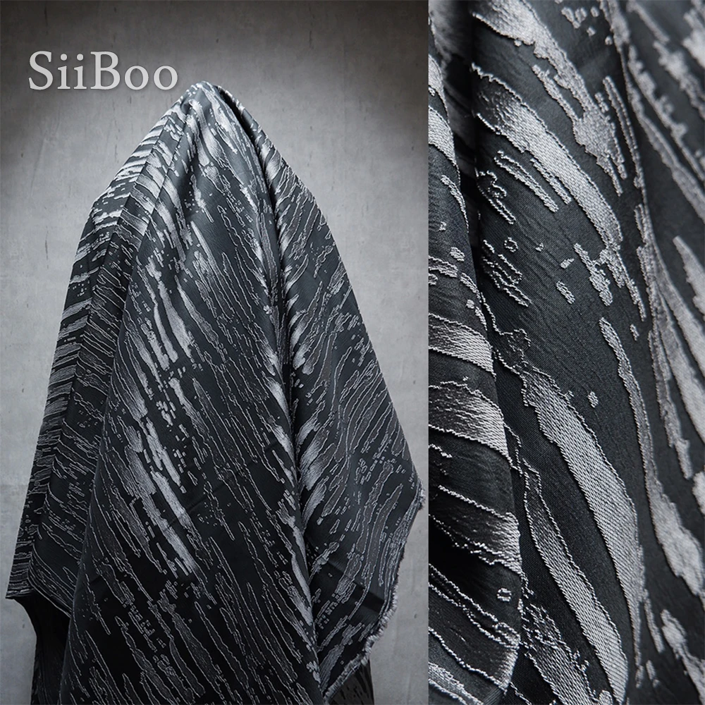 

Siiboo polyester spandex abstract artistic nordic style chic jacquard brocade fabric for dress suits sp6315