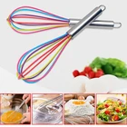 10 дюймов силиконовые яйцо колотушки Нержавеющаясталь миксер для теста, молочные яйцо миксер для теста на яйцо ручной сливки, помешивая блендер Кухня выпечки инструменты