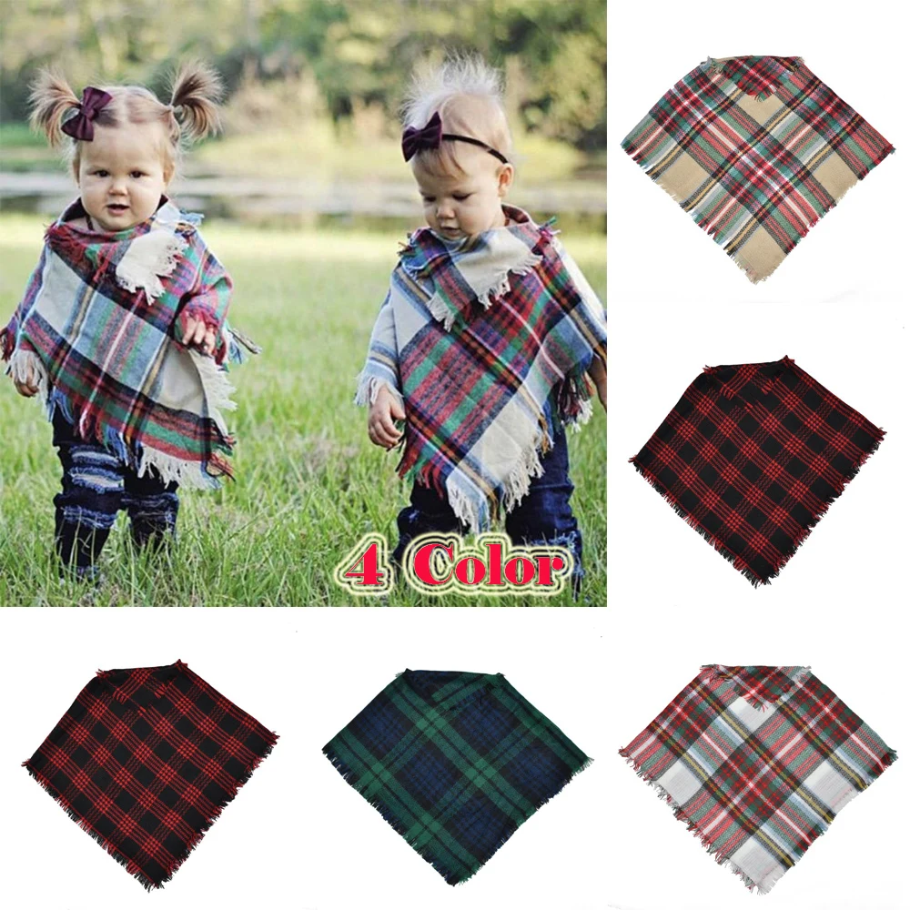 Модный клетчатый шарф для маленьких мальчиков и девочек палантин накидка