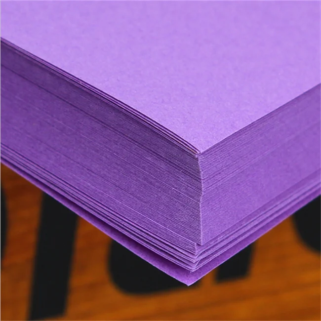 purple 100 шт Прямая с фабрики A4 цветная печатная бумага детская ручная работа многофункциональная оригами чистая древесная целлюлоза 70 г бумага - Цвет: purple