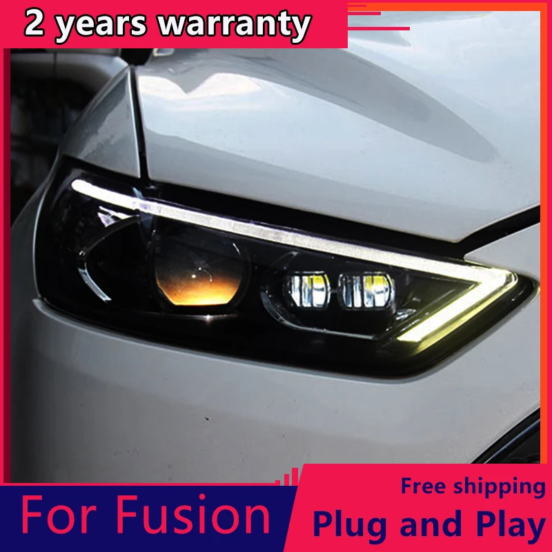 KOWELL-faro LED para Ford Mondeo 2013-2015, luz de circulación diurna, bi-xenon HID