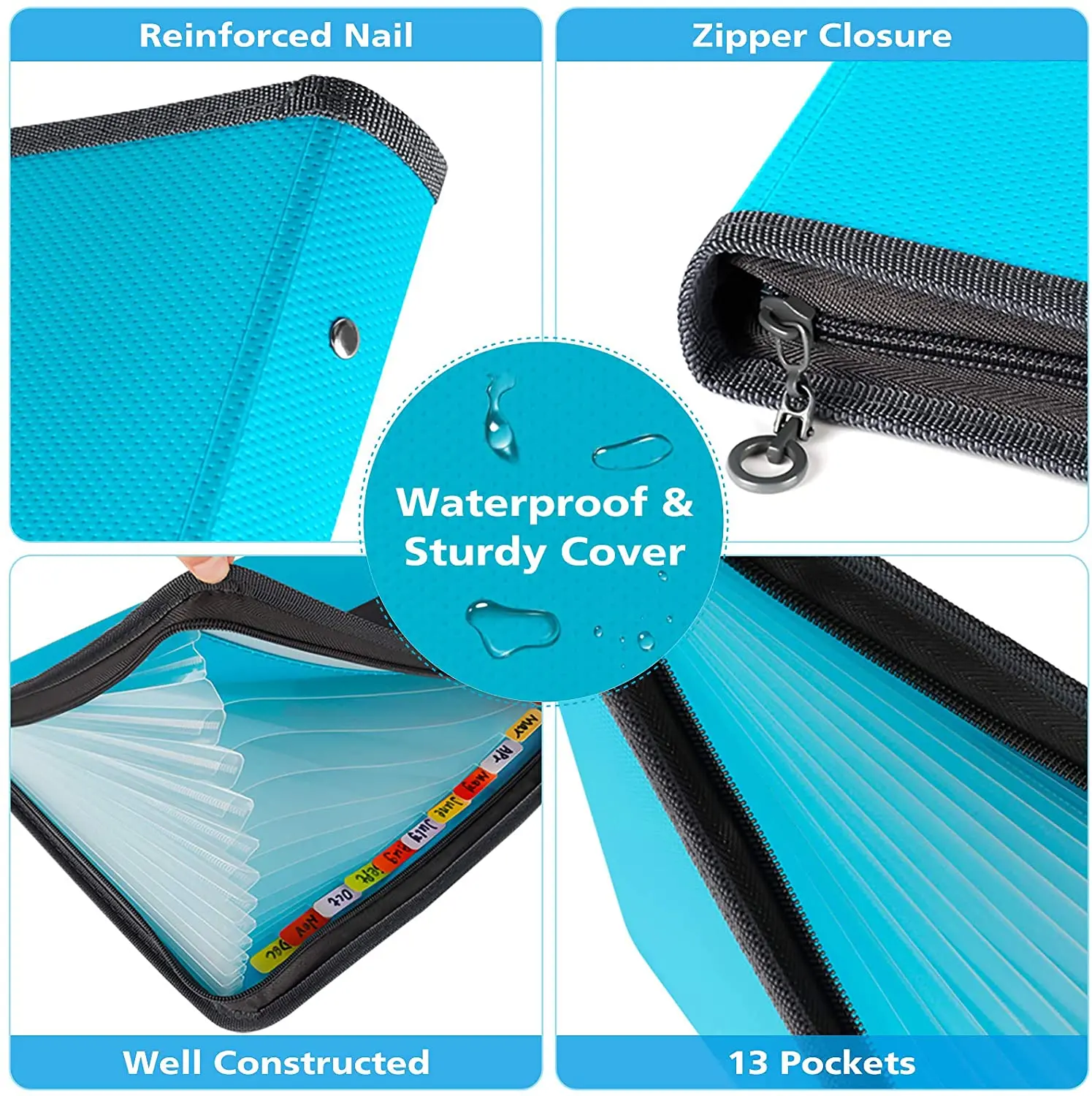 Папка-гармошка А4 расширяющаяся с липкими этикетками органайзер для документов 13