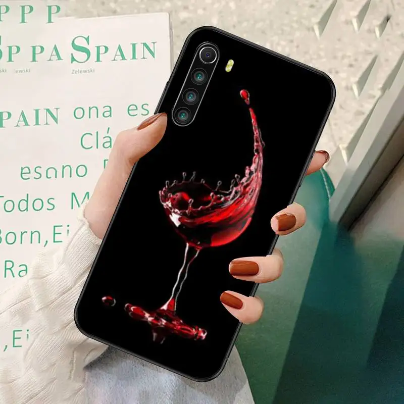 

Coffee Wine Cup Black Soft Phone Cases For Redmi 7 8 9 A K20 30 Pro Note 8 9 Pro 9s