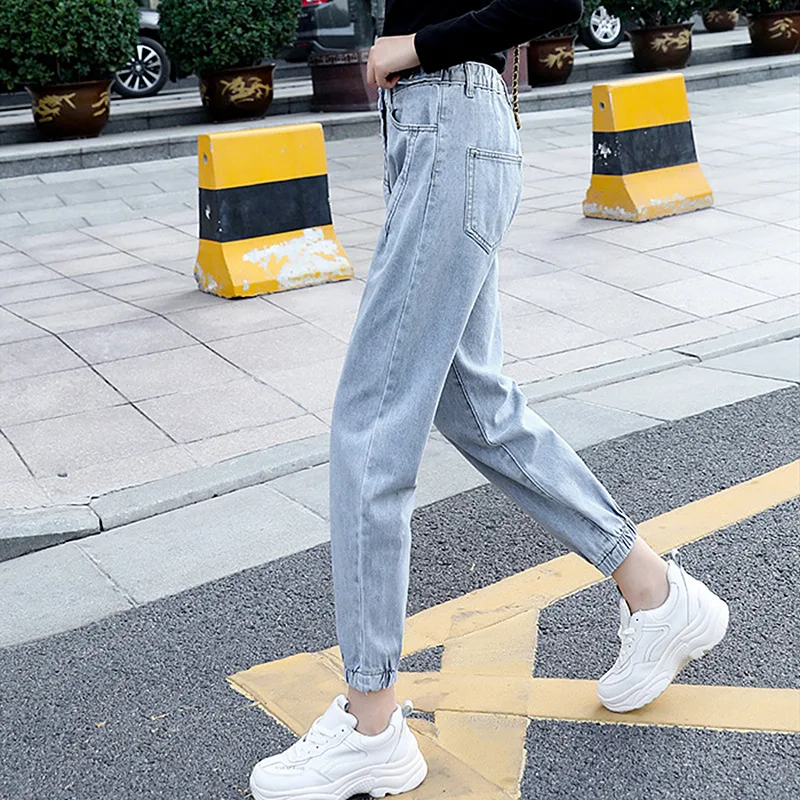 2021 new high waist women's jeans fashion all-match loose jeans