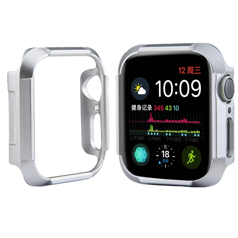 Жесткий противоударный чехол для apple watch 4 5 40 мм 44 мм Броня тонкий бампер для apple корпус для часов для Iwatch 5 4 - Цвет: Silver