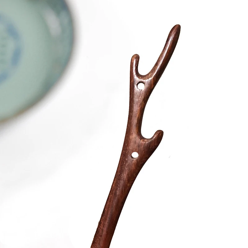 Простые деревянные вилки для волос в древнем китайском стиле черные сандаловые