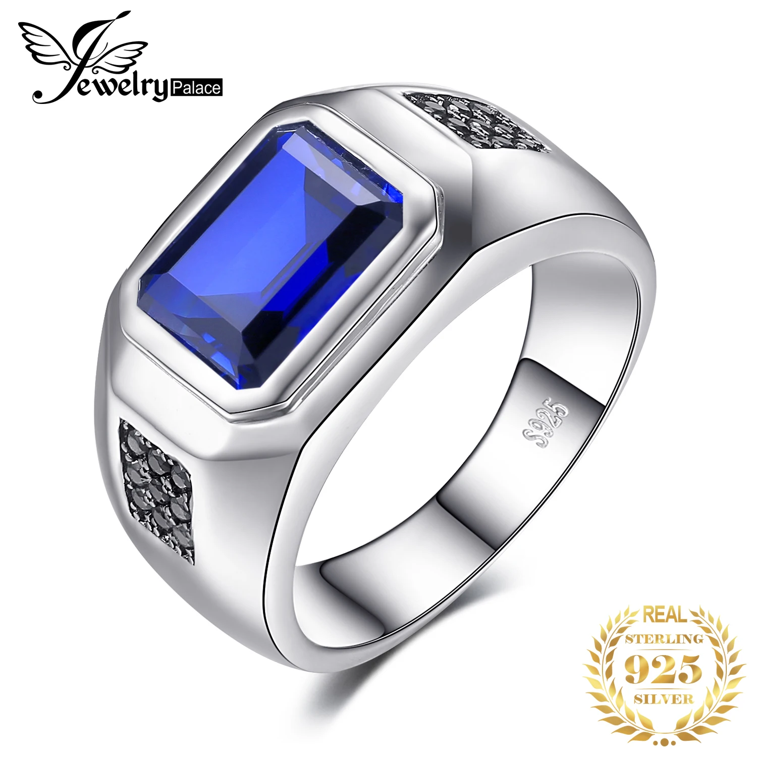 Jewelrypalace 4ct создание сапфир Обручение обручальное кольцо для Для мужчин Твердые