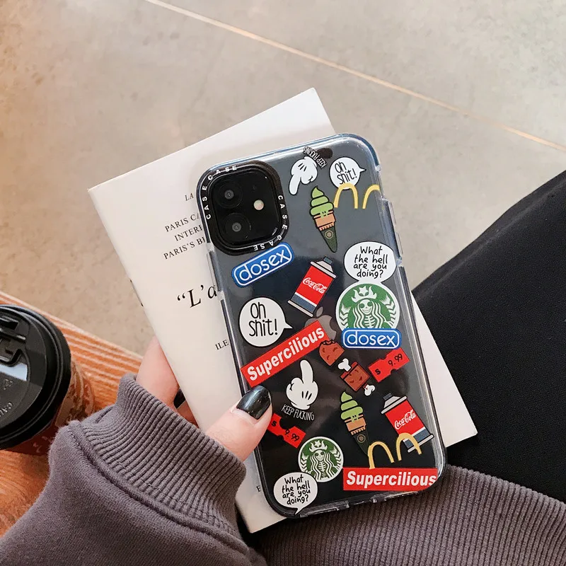 Милый модный прозрачный чехол из ТПУ для iPhone 6S 8 7 Plus задняя крышка 11 Pro Max X XS XR