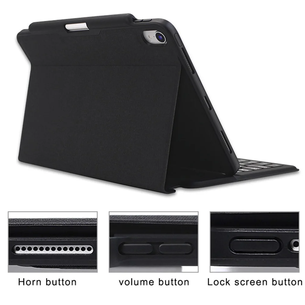

Custom logo Bluetooth Wireless Keyboard Case iPad 10.9 With Pencil Holder Smart PU Leather Full Cover iPad Air4 Cases shell