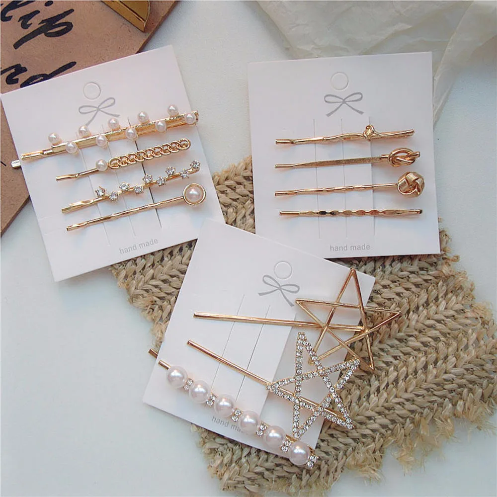 1 компл. Корейские геометрические нестандартные металлические заколки для волос