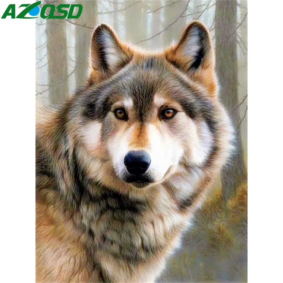 Алмазная вышивка AZQSD распродажа животное волк домашний декор ручная работа