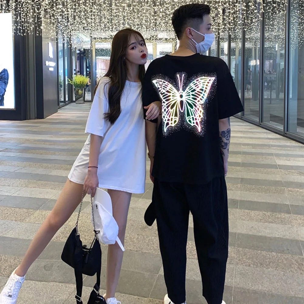 Цветная Светоотражающая рубашка с бабочкой женские белые и черные кроп топы