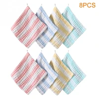 8pcs baby cotton blend face towel feeding wipe muslin washcloths shower absorbent towels stain odor resistant slobber wipes